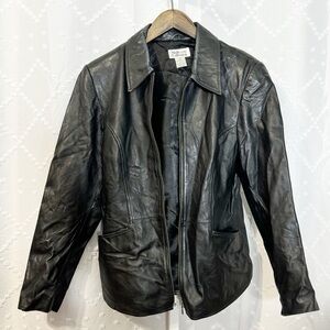 🪩‎ 277. STYLE & Co. Collection | women’s black leather jacket size medium